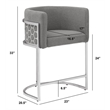 Best Quality Furniture Set of 2 Counterheight Chairs in Gray Teddy Fabric