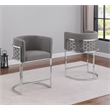 Best Quality Furniture Set of 2 Counterheight Chairs in Gray Teddy Fabric