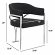 Best Quality Furniture Set of 2 Dining Side Chairs in Black Boucle Fabric