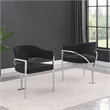 Best Quality Furniture Set of 2 Dining Side Chairs in Black Boucle Fabric