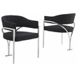 Best Quality Furniture Set of 2 Dining Side Chairs in Black Boucle Fabric