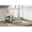 Best Quality Furniture Natural Wood King Panel Bed with LED Headboard