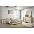 Best Quality Furniture Natural Wood Queen Bedroom Set with LED Headboard