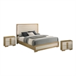 Best Quality Furniture Natural Wood Queen Bedroom Set with LED Headboard