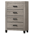 Best Quality Furniture Light Gray Wood 5 Pc Bedroom Set with King Panel Bed