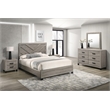 Best Quality Furniture Light Gray Wood 5 Pc Bedroom Set with King Panel Bed