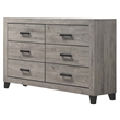 Best Quality Furniture Light Gray Wood 3 Pc Bedroom Set with King Panel Bed
