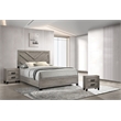 Best Quality Furniture Light Gray Wood 3 Pc Bedroom Set with King Panel Bed