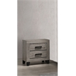 Best Quality Furniture Light Gray Wood 2 Drawer Nightstand