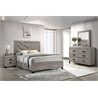 Best Quality Furniture Light Gray Wood 4 Pc Bedroom Set with Queen Panel Bed