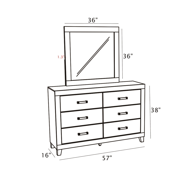 Best Quality Furniture Light Gray Wood 5 Pc Bedroom Set with Queen Panel Bed