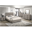 Best Quality Furniture Light Gray Wood 6 Pc Bedroom Set with Queen Panel Bed