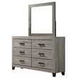 Best Quality Furniture Light Gray Wood 6 Pc Bedroom Set with Queen Panel Bed