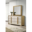 Best Quality Furniture Natural Wood Colored 6 Drawer Dresser with Mirror