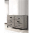 Best Quality Furniture Light Gray Wood 6 Drawer Double Dresser