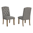Best Quality Furniture Gray Fabric Parson Side Chairs with Button Tufting