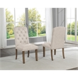 Best Quality Furniture Beige Fabric Parson Side Chairs with Button Tufting