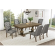 Best Quality Furniture Rustic Oak Wood Dining Set with Gray Wing Back Chairs