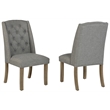 Best Quality Furniture Rustic Oak Wood Dining Set with Gray Wing Back Chairs