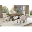 Best Quality Furniture Rustic Oak Wood Dining Set with Mixed Beige Chairs