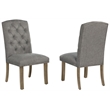 Best Quality Furniture Rustic Oak Wood Dining Set with Gray Side Chairs