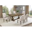 Best Quality Furniture Rustic Oak Wood Dining Set with Beige Side Chairs