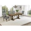 Best Quality Furniture Rustic Oak Wood Dining Set with Gray Side Chairs