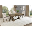 Best Quality Furniture Rustic Oak Wood Dining Set with Beige Side Chairs