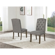 Best Quality Furniture Gray Fabric Parson Side Chairs with Button Tufting