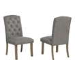 Best Quality Furniture Gray Fabric Parson Side Chairs with Button Tufting