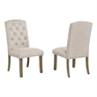 Best Quality Furniture Beige Fabric Parson Side Chairs with Button Tufting