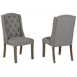 Best Quality Furniture Rustic Brown-Gray Wood Dining Set with Gray Linen Chairs