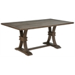 Best Quality Furniture Rustic Brown-Gray Wood Dining Set with Beige Linen Chairs
