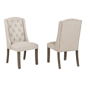 Best Quality Furniture Linen Fabric Upholstered Wing Back Chairs in Beige