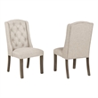 Best Quality Furniture Linen Fabric Upholstered Wing Back Chairs in Beige