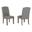 Best Quality Furniture Linen Fabric Upholstered Parson Side Chairs in Gray