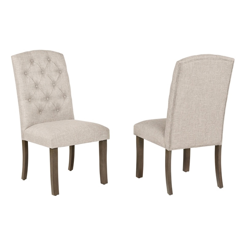 Best Quality Furniture Linen Fabric Upholstered Parson Side Chairs in Beige