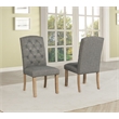 Best Quality Furniture Linen Fabric Upholstered Parson Side Chairs in Gray