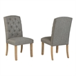 Best Quality Furniture Linen Fabric Upholstered Parson Side Chairs in Gray