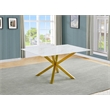 Best Quality Furniture Tempered Glass Dining Table with White Marble Design