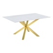 Best Quality Furniture Tempered Glass Dining Table with White Marble Design