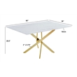 Best Quality Furniture Tempered Glass Dining Table with White Marble Design