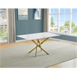 Best Quality Furniture Tempered Glass Dining Table with White Marble Design