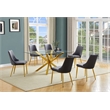 Best Quality Furniture Clear Glass Dining Set with Velvet Upholstered Chairs