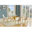 Best Quality Furniture Clear Glass Dining Set with Velvet Upholstered Chairs