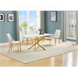 Best Quality Furniture White Marble Wrap Glass Dining Set with Velvet Chairs