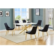 Best Quality Furniture White Marble Wrap Glass Dining Set with Velvet Chairs