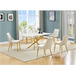 Best Quality Furniture White Marble Wrap Glass Dining Set with Velvet Chairs