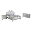 Best Quality Furniture Silver Embossed Wood Bedroom Set with King Panel Bed