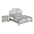 Best Quality Furniture Silver Embossed Wood Bedroom Set with King Panel Bed